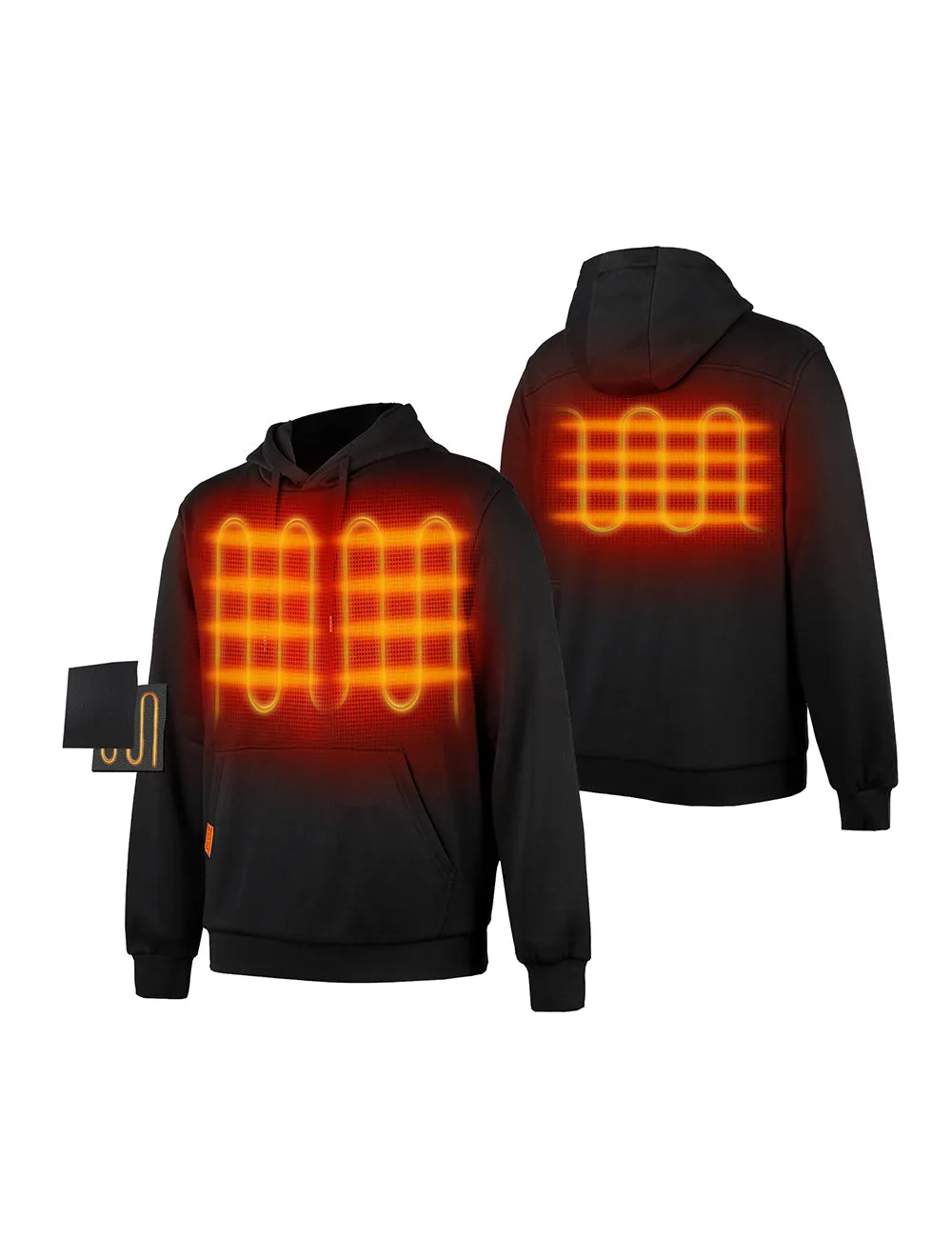 (Open-box) Unisex Heated Pullover Hoodie with Heating on Chests
