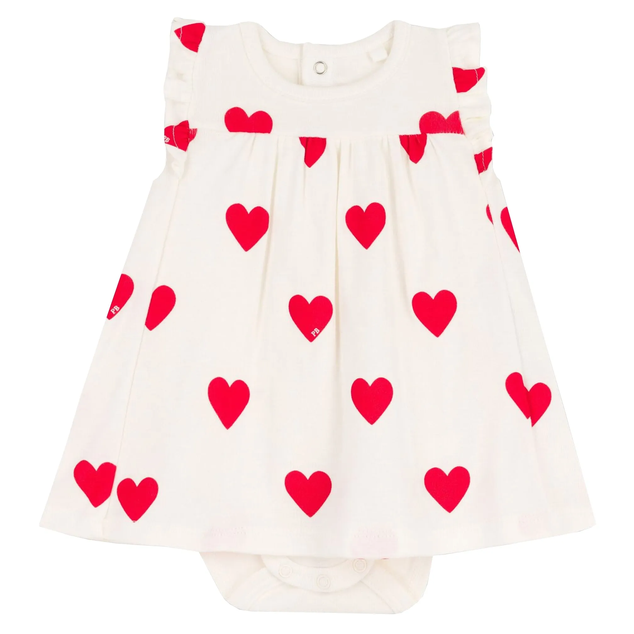 Petit Bateau Baby Girls Heart Dress