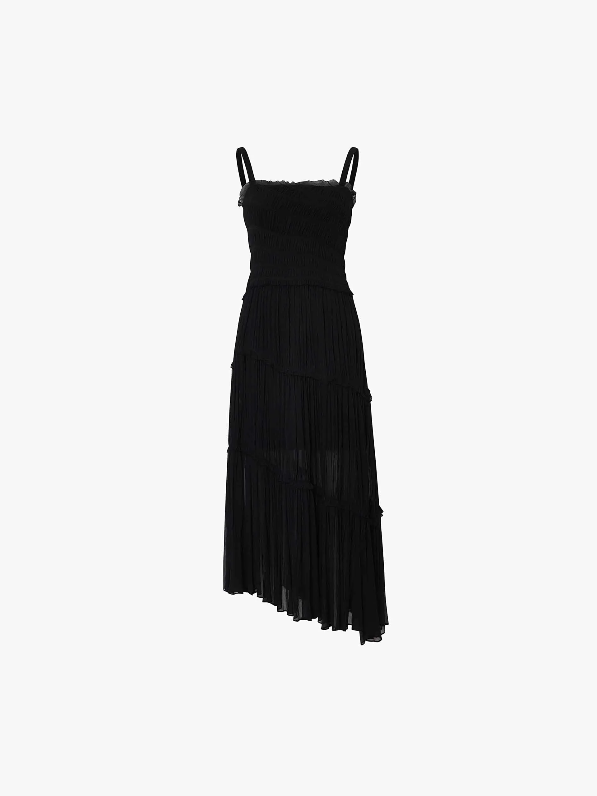 Pleated Detail Chiffon Dress