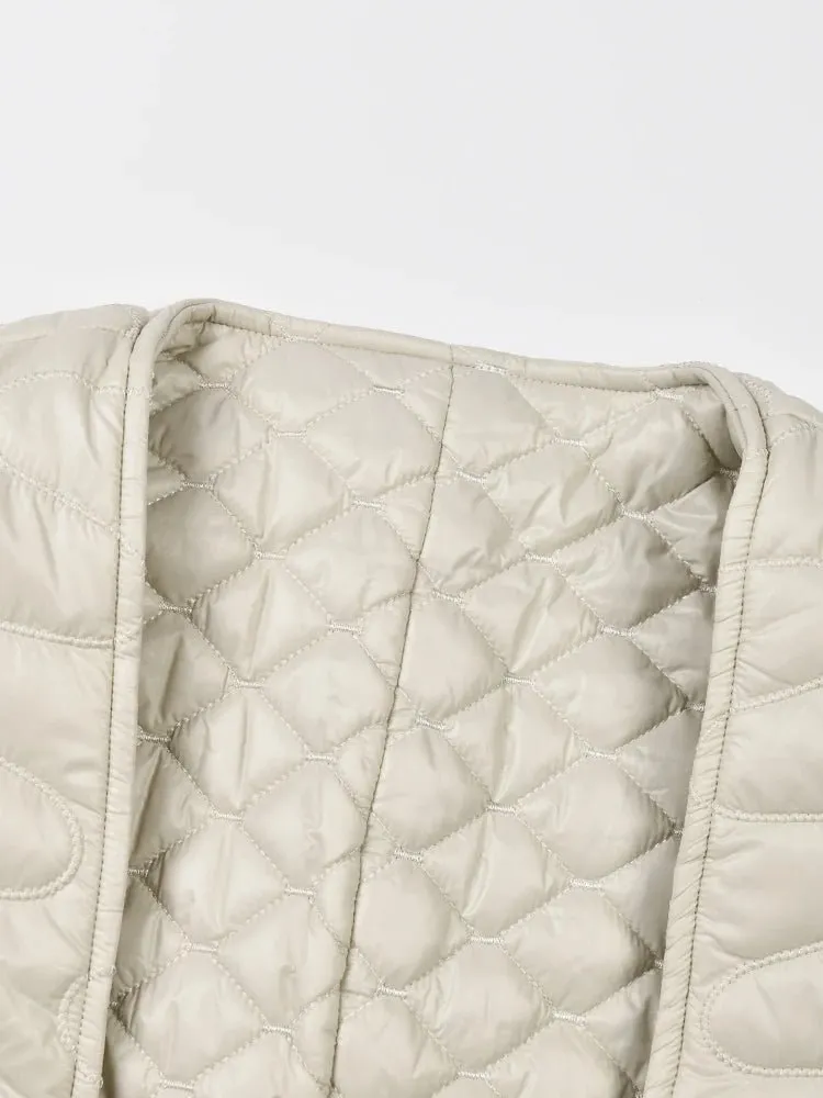 Pre Order:  Quilted Lace-Up Padded Thick Coat