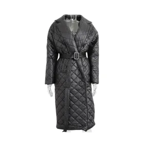 Pre Order:  Soft Sheen Quilted Belted Coat