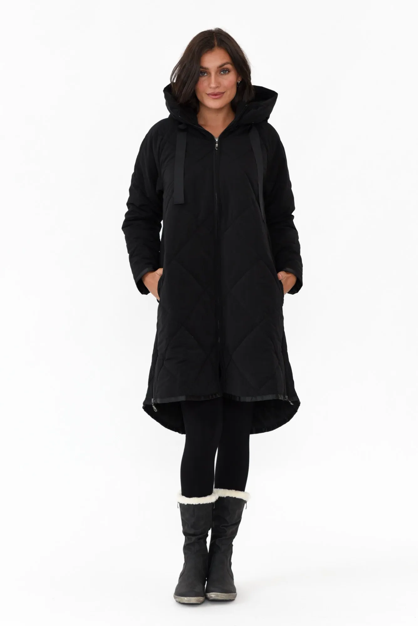 Ramsay Black Quilted Puffer Coat