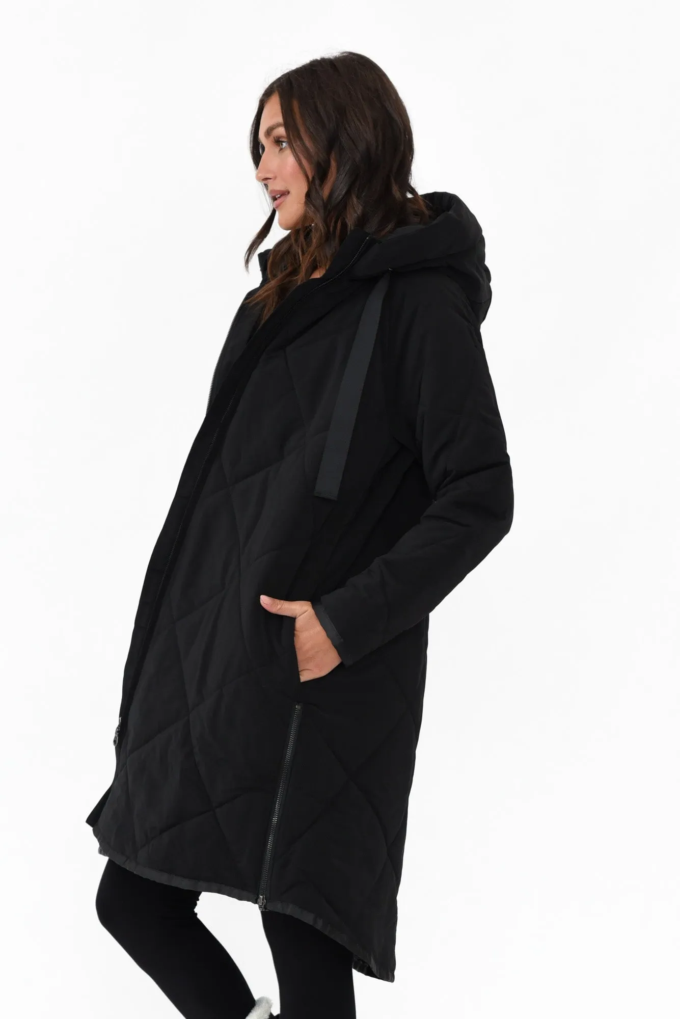 Ramsay Black Quilted Puffer Coat