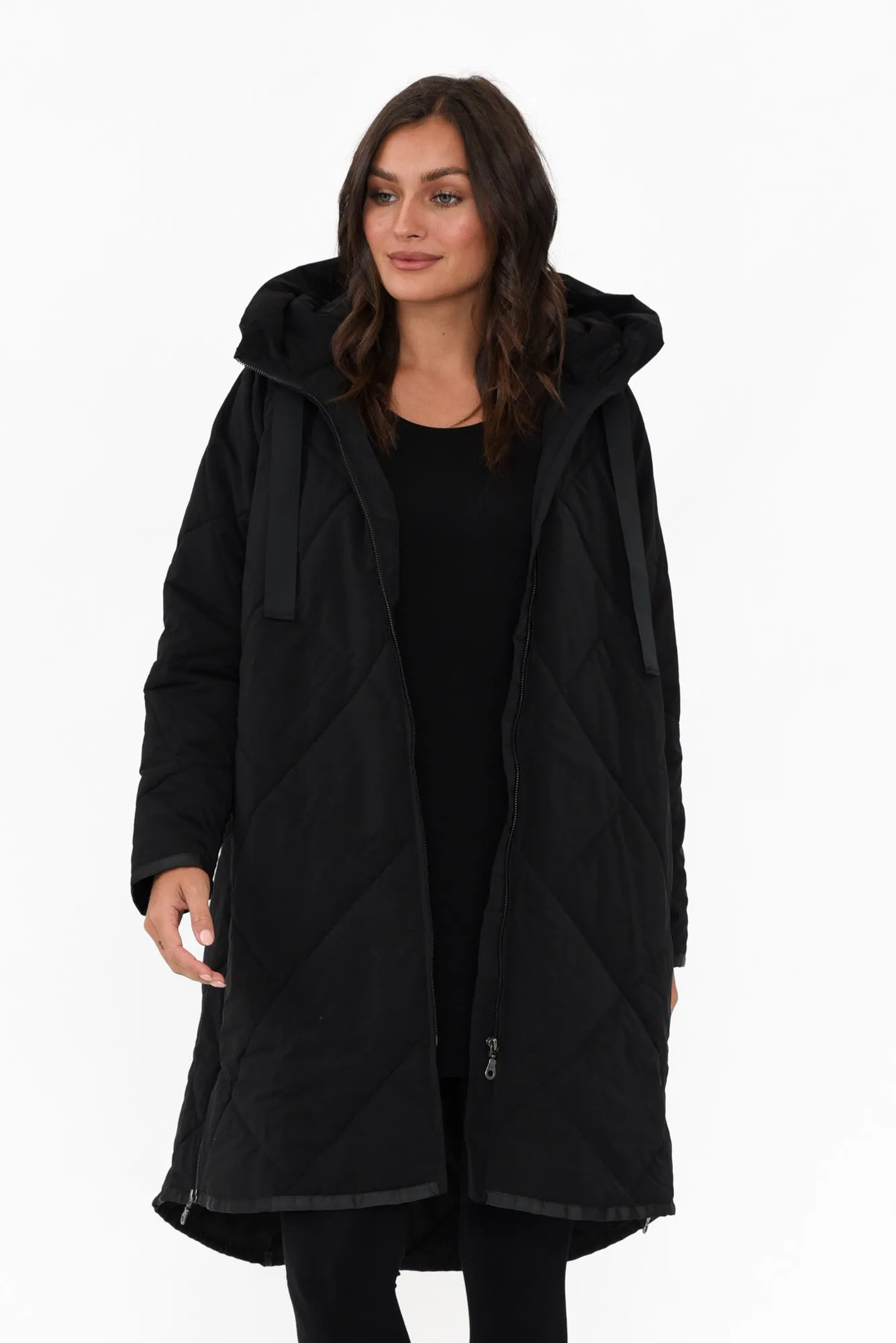 Ramsay Black Quilted Puffer Coat