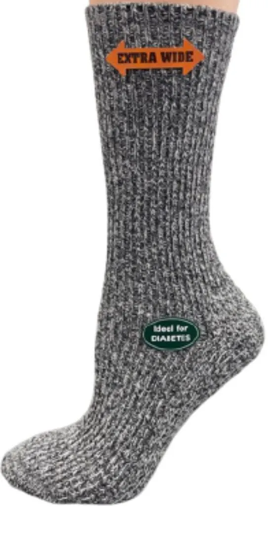 Regenerated Wool Diabetic Outdoor Hiking Extra Wide Calf Women Socks