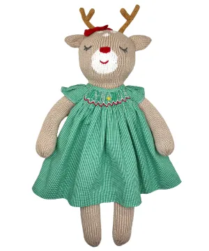 Reindeer with dress Knit Doll