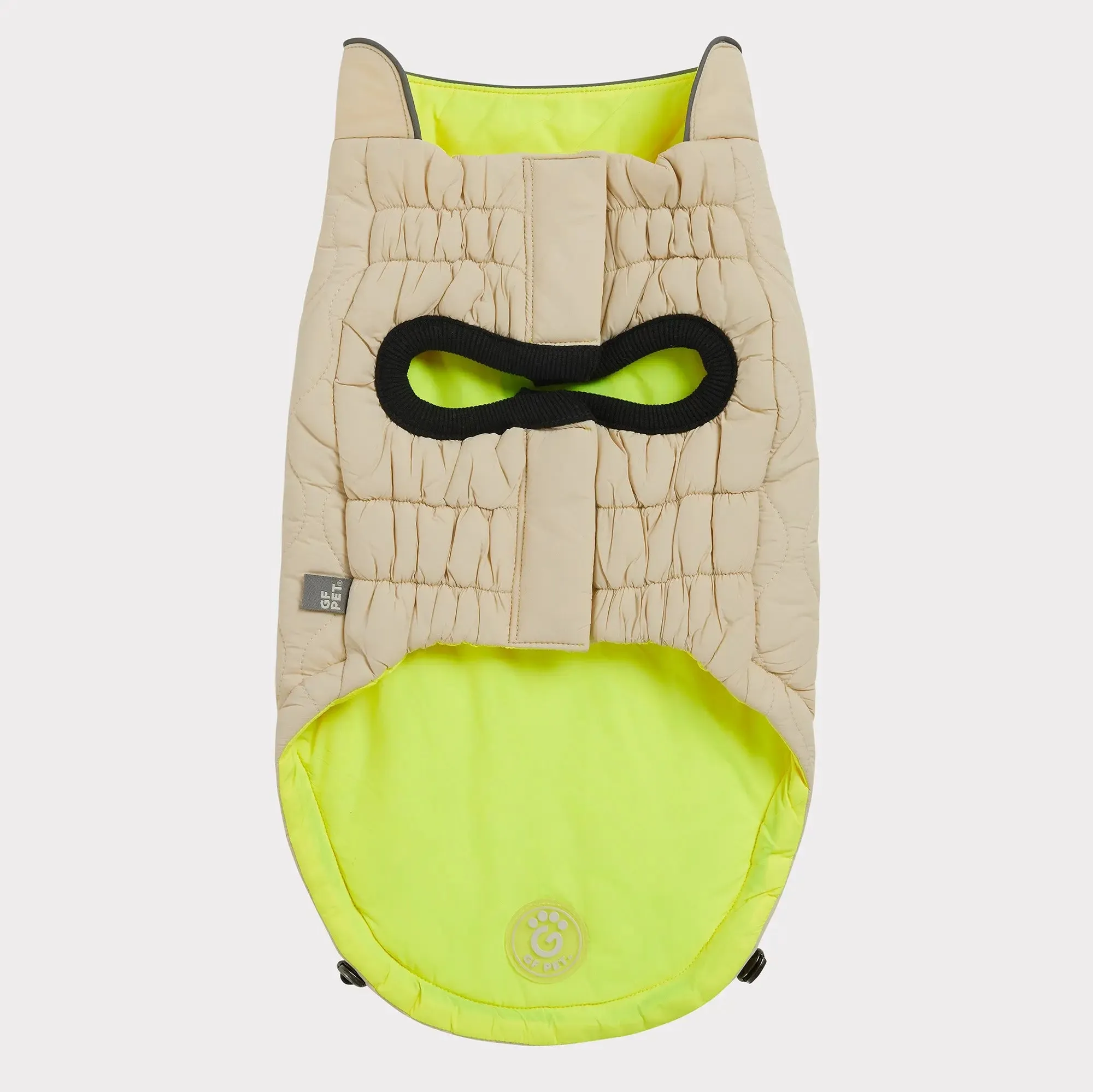 Reversible Chalet Dog Jacket | Sand / Neon Yellow