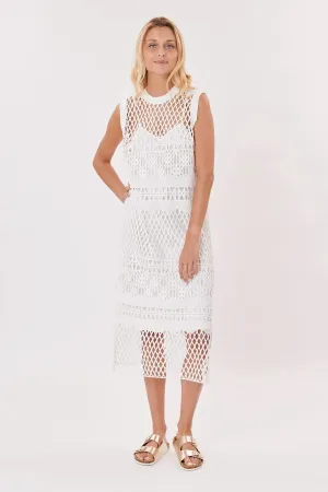 Salamandre Mesh  Dress- White