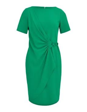 Scuba Crepe Overwrap Dress