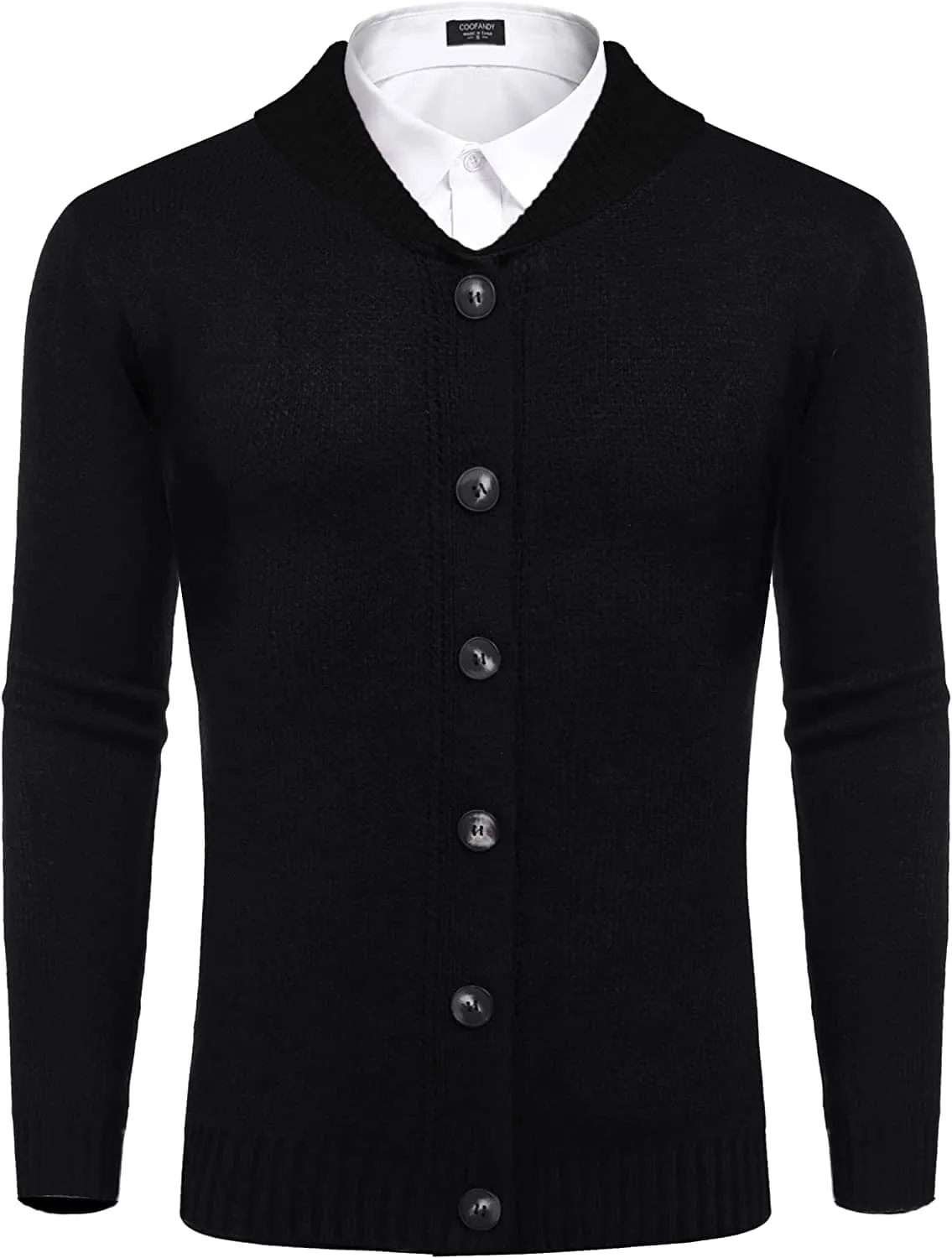 Shawl Collar Knit Cardigans Button Down Sweater (US Only)