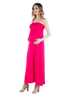 Sleeveless Empire Waist Maternity Maxi Dress