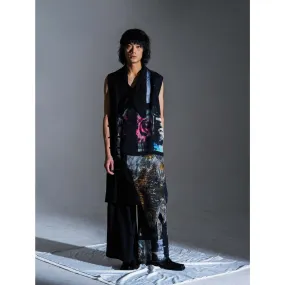 SOUNDWAVE PRINTS SLEEVELESS LONG COAT