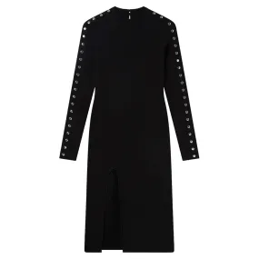 Studs Detailed Compact Knit Dress