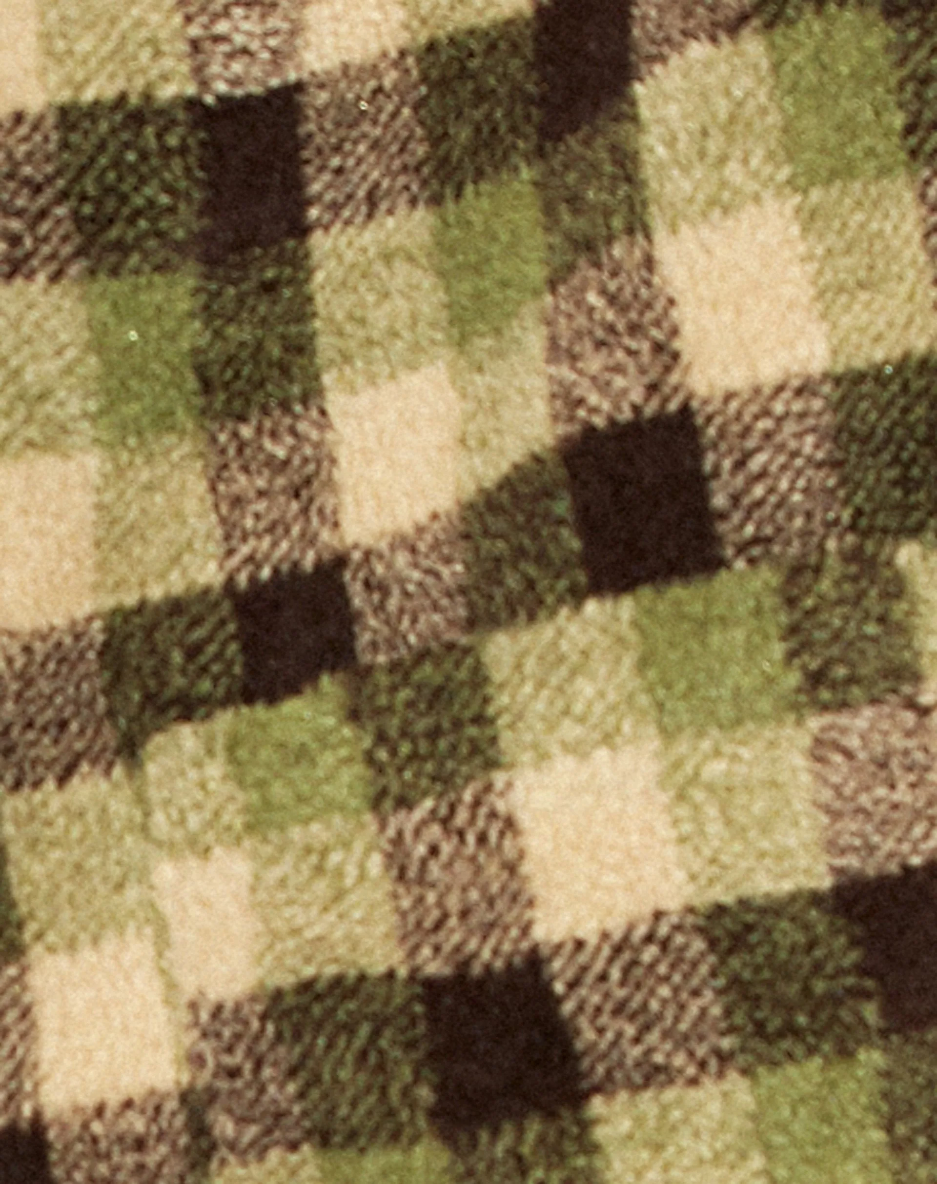 Teddy Coat in Green Check Borg