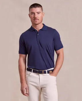 The Holden - Sand Washed Double Knit SS Polo - Navy