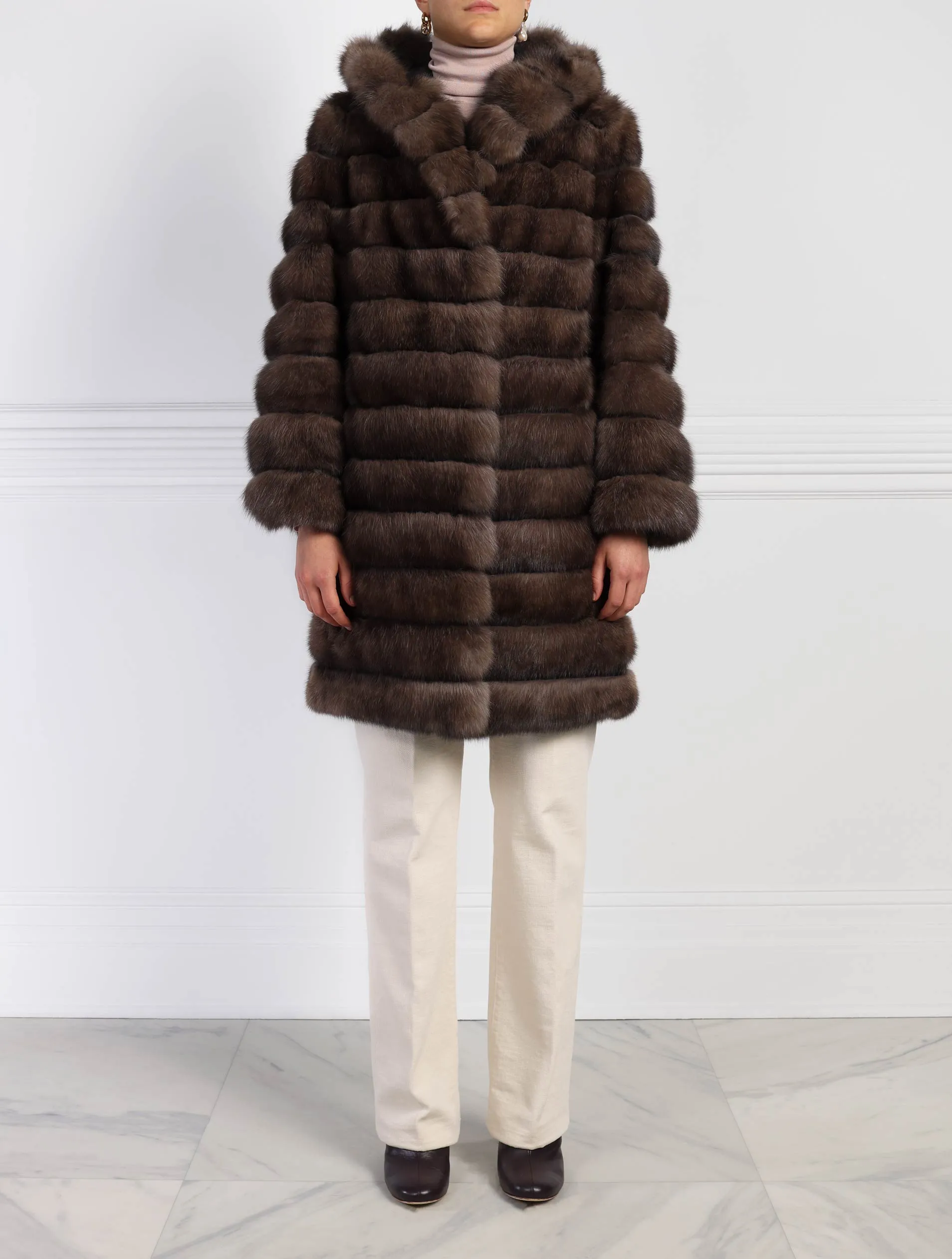 The Mia Sable Fur Reversible Storm Coat