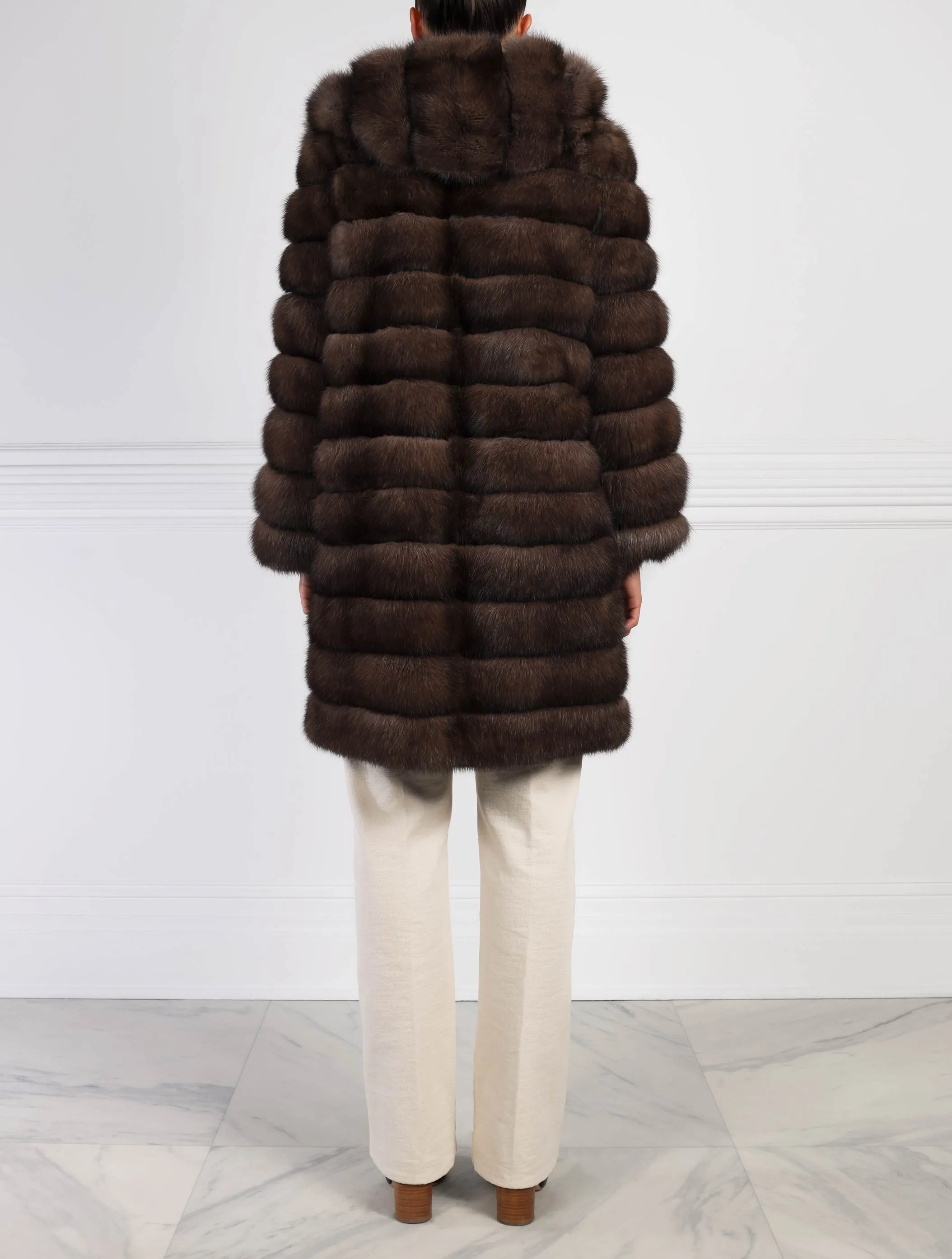 The Mia Sable Fur Reversible Storm Coat