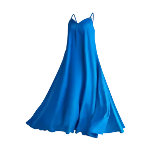 THE STROMBUS LINEN MAXI DRESS-ROYAL