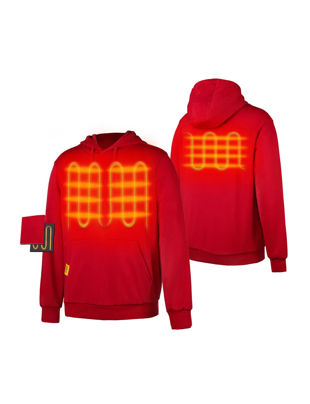 Unisex Heated Pullover Hoodie with Heating on Chests