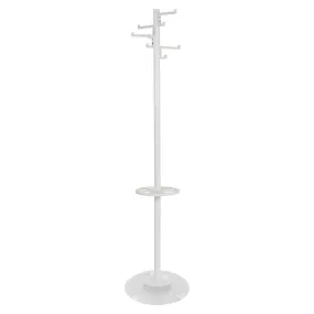 V-Part Standing Coat Rack With 8 Hooks Porcelain White 178 cm