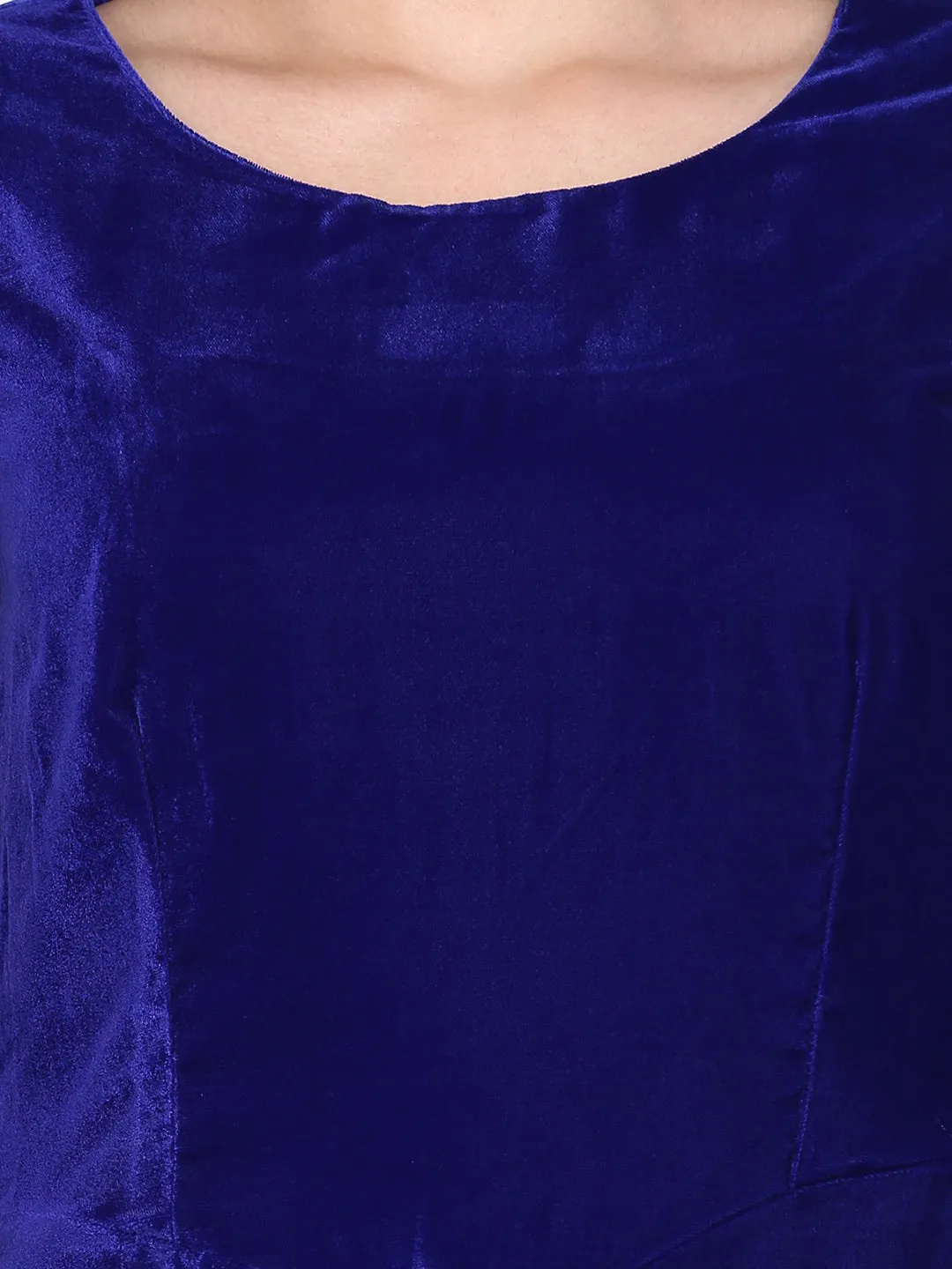 Velvet High Low  Sleeveless Evening Dress - Royal Blue