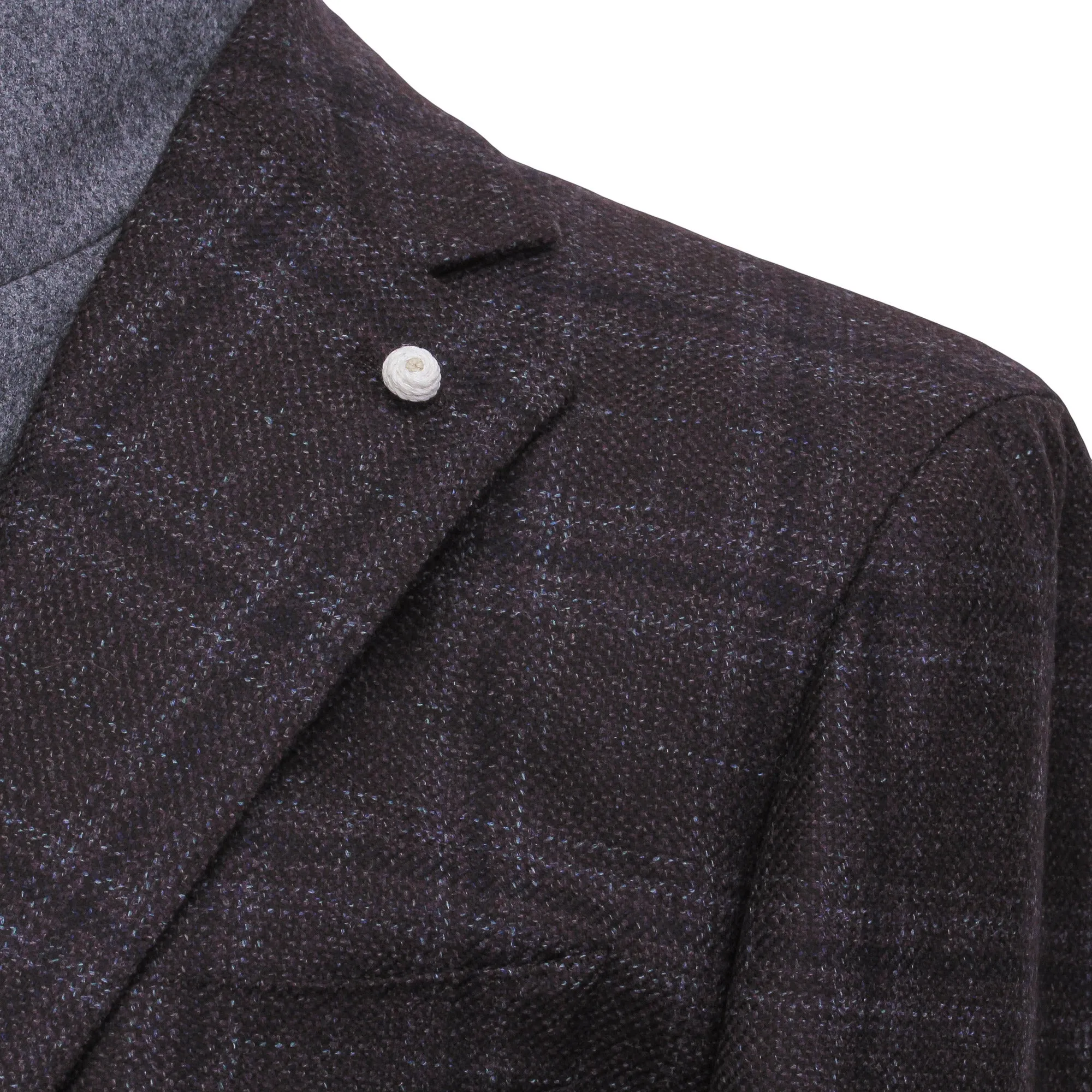 Wine & Gray Check Wool Hybrid Sport Jacket with Bib - Luigi Bianchi