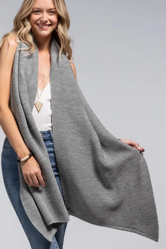 •winter• Wrapped in Cozy Soft Knit Scarf in Grey