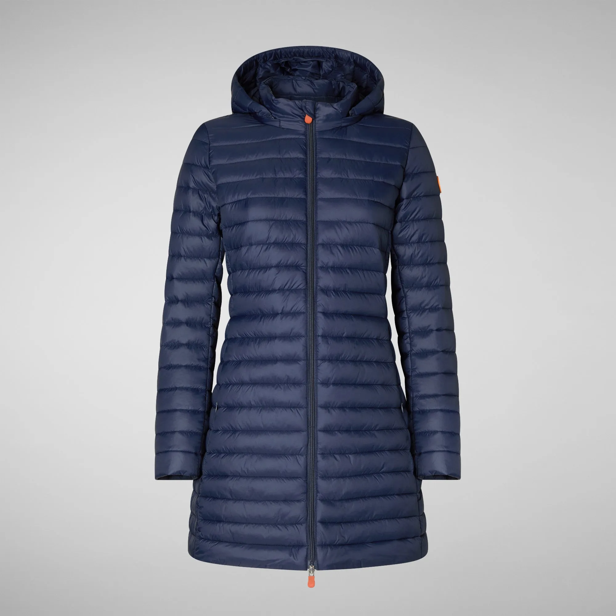 Woman's animal free puffer jacket Bryanna in navy blue