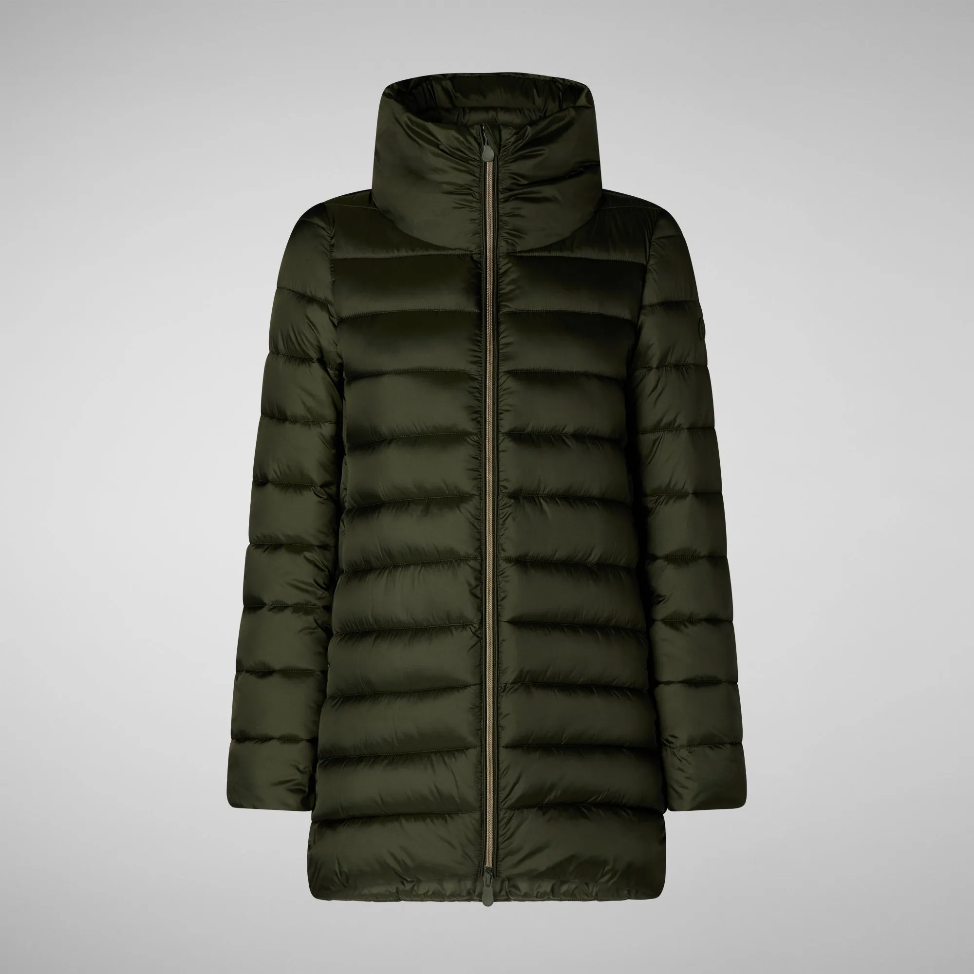 Women's Hooded Animal free Puffer Coat Lydia in pine green