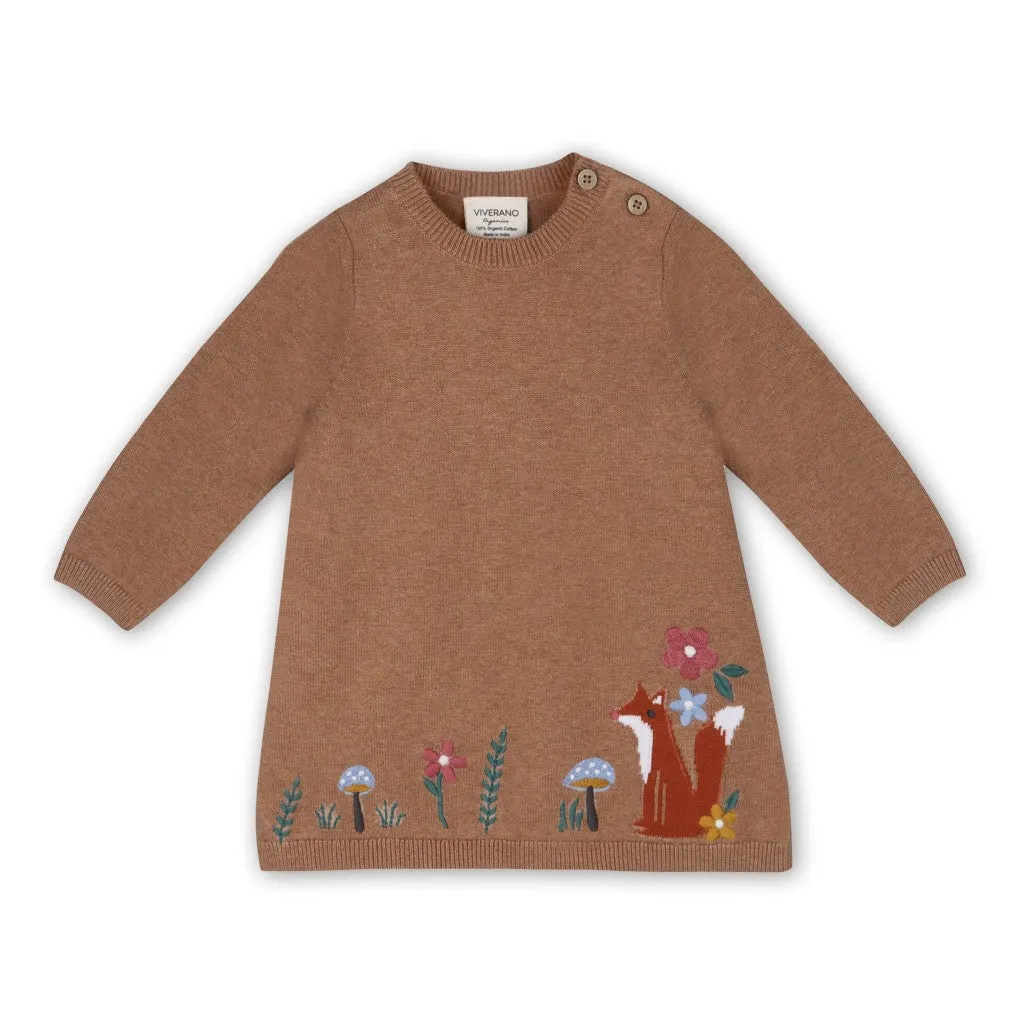 Woodland Fox Organic Cotton Sweater Dress