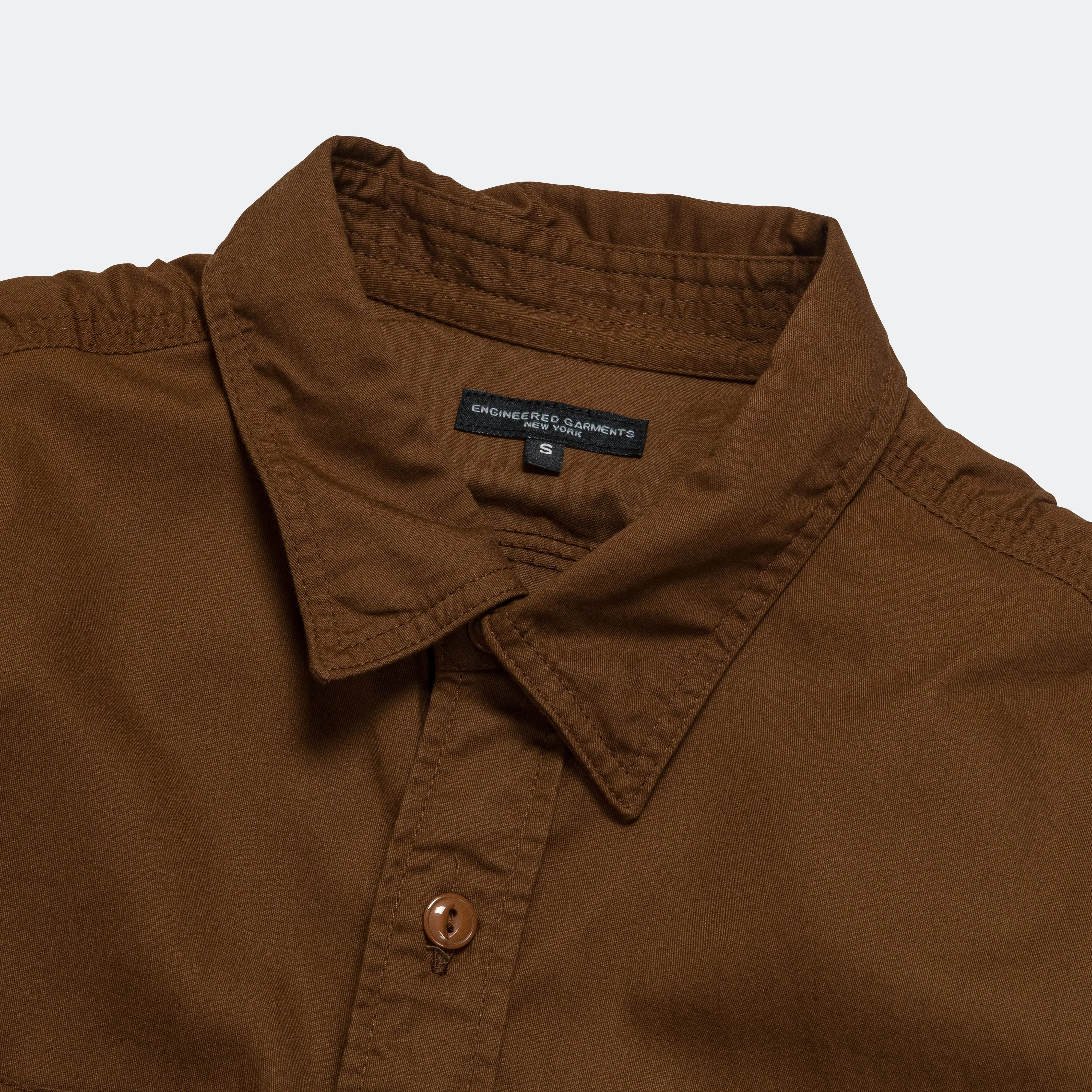 Work Shirt - Brown Cotton Micro Sanded Twill