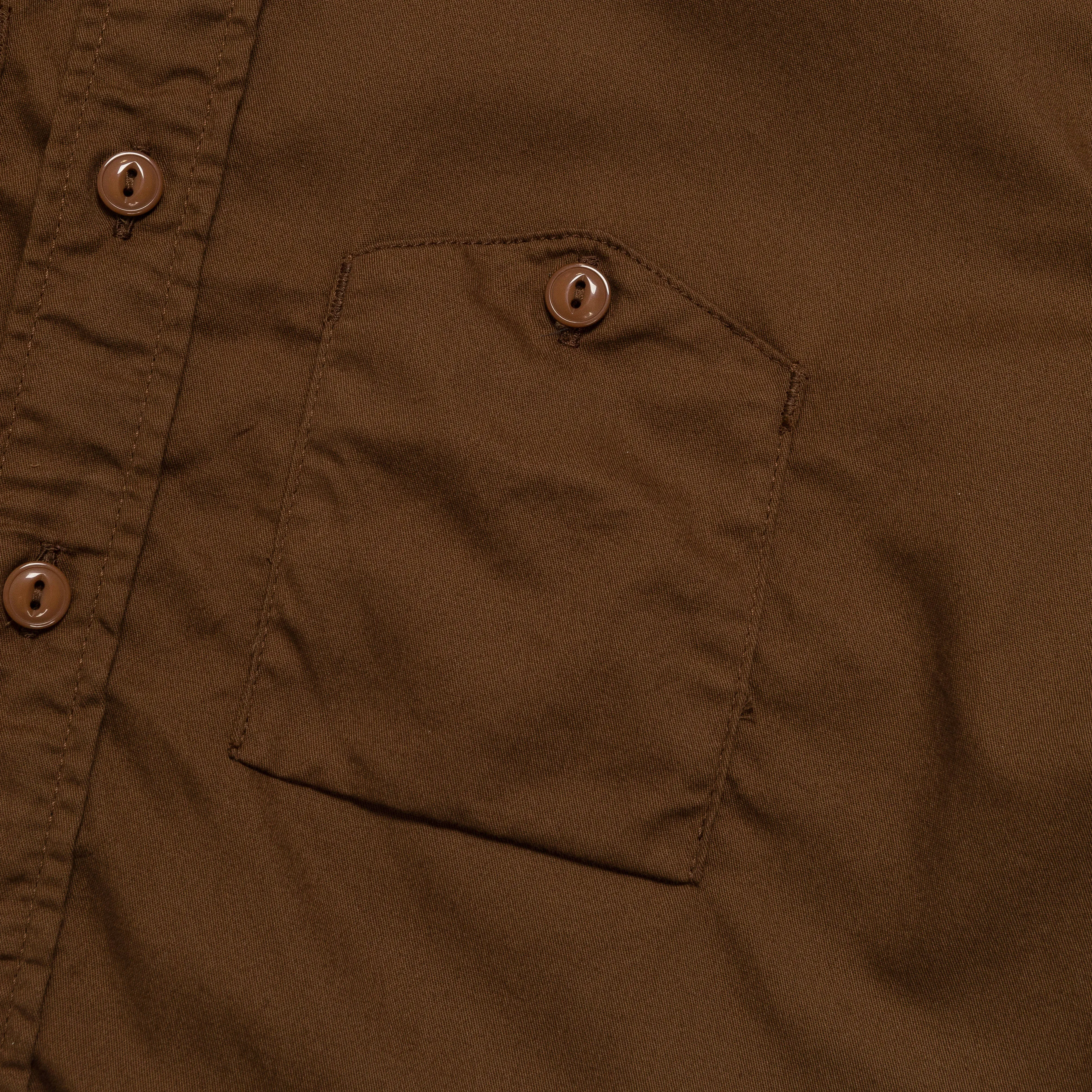 Work Shirt - Brown Cotton Micro Sanded Twill