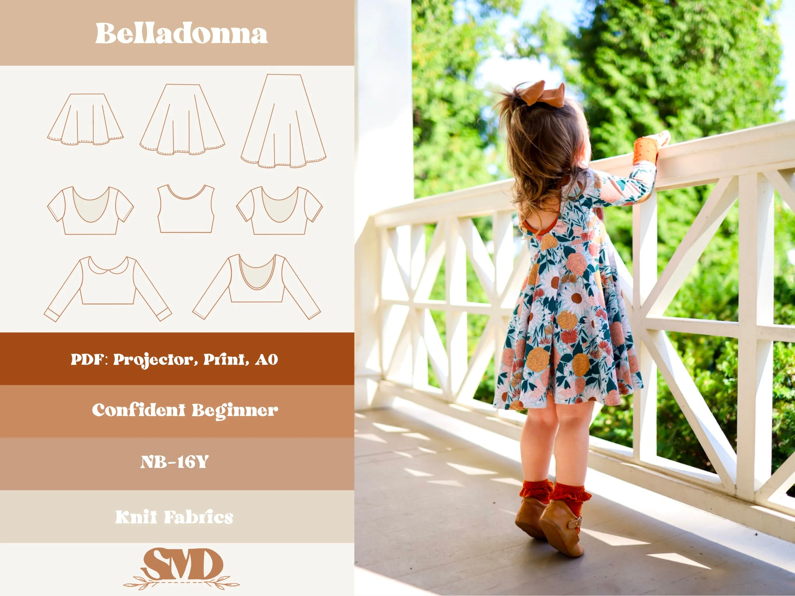 Youth Belladonna Top, Tunic and Dress Digital Sewing Pattern Sizes NB-16Y